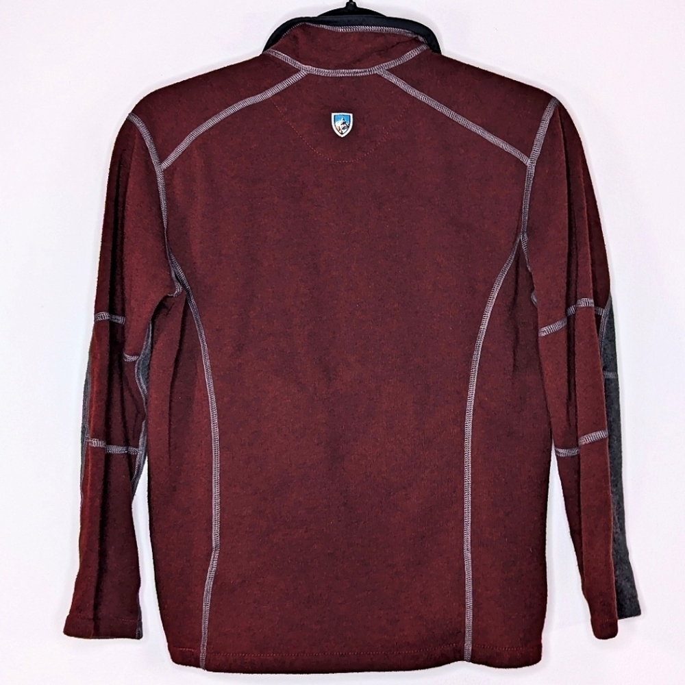Kuhl Boys Revel Quarter Zip‎ Pull Over Fleece Sweater Brick Steel Medium 10 12 - Picture 3 of 6